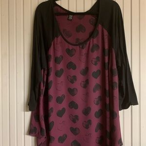 Torrid heart baseball t